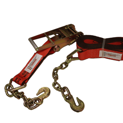 CERA2CVTI Y 2 x 30 Sangle à cliquet avec extrémité de chaîne VTI Rouge