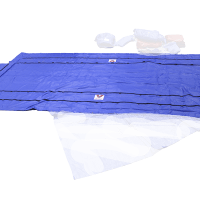 2 PIECE HEAVY DUTY STEEL TARP SET – 16′ X 27′ (4′ DROPS + FLAPS) Blue