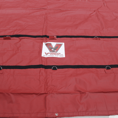 ENSEMBLE DE 2 BÂCHES EN ACIER ROBUSTE - 16′ X 27′ (4′ GOUTTES + FLAPS) REd D anneaux