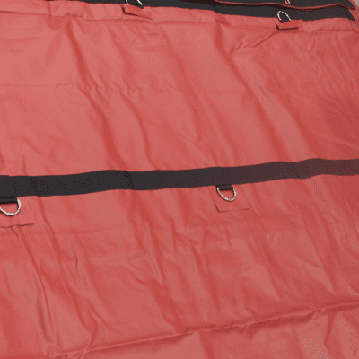 2 PIECE HEAVY DUTY STEEL TARP SET – 16′ X 27′ (4′ DROPS + FLAPS) REd D rings