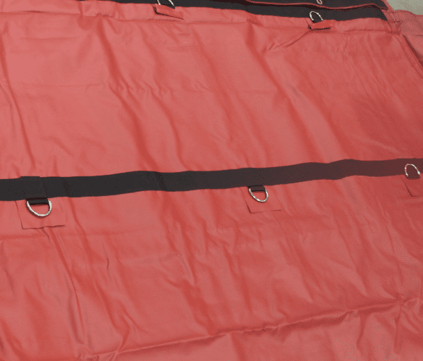 ENSEMBLE DE 2 BÂCHES EN ACIER ROBUSTE - 16′ X 27′ (4′ GOUTTES + FLAPS) REd D anneaux ENSEMBLE DE 2 BÂCHES EN ACIER ROBUSTE - 16′ X 27′ (4′ GOUTTES + FLAPS) REd D anneaux