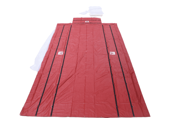 2 PIECE HEAVY DUTY STEEL TARP SET – 16′ X 27′ (4′ DROPS + FLAPS) Red 2 PIECE HEAVY DUTY STEEL TARP SET – 16′ X 27′ (4′ DROPS + FLAPS) REd