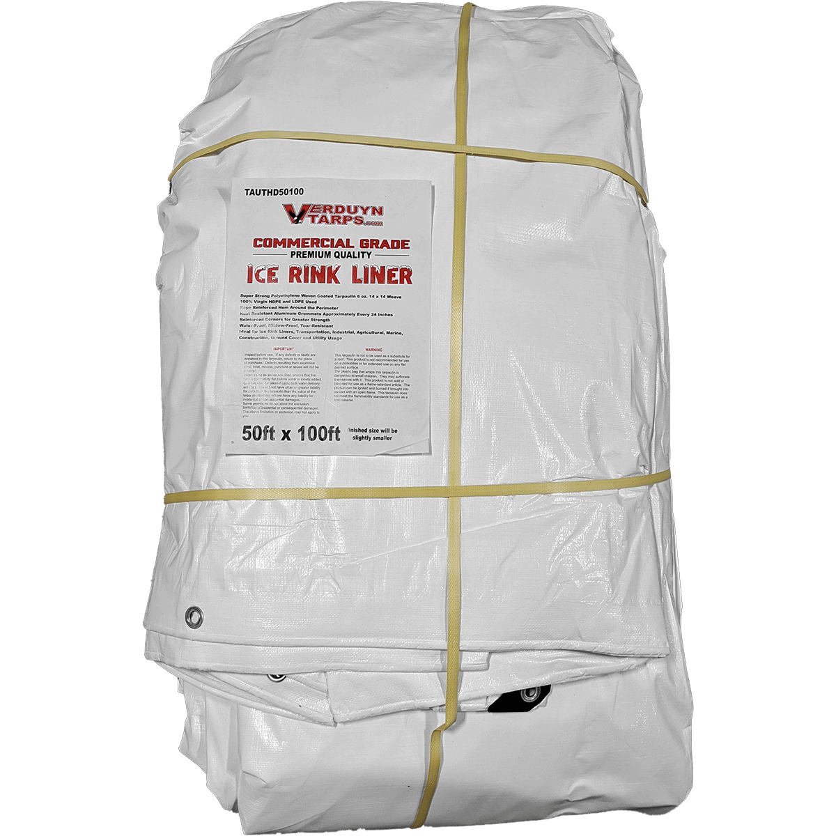 50' X 100' Heavy Duty Utility / Ice Rink Tarp - White (6 oz.) - Verduyn ...