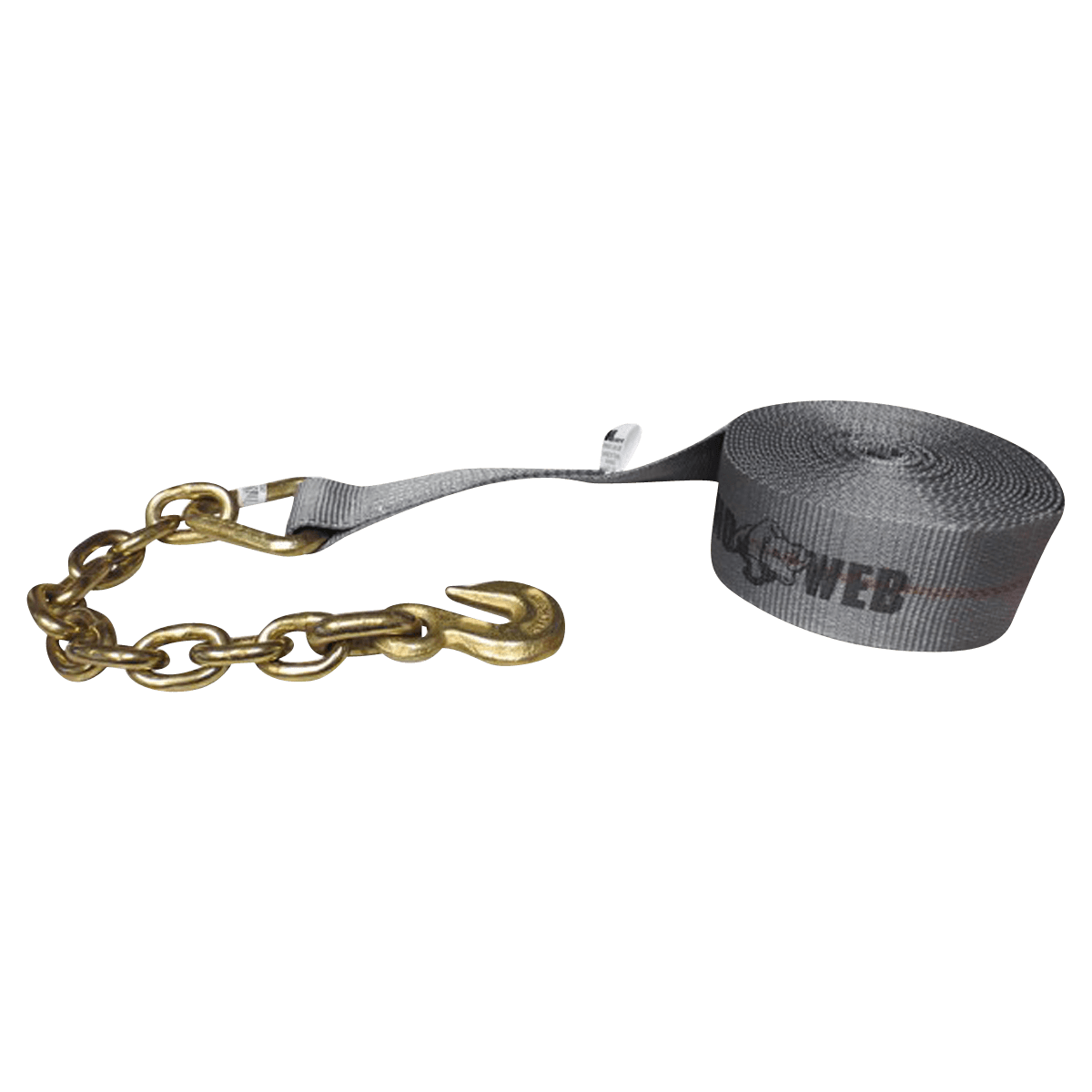 3" x 30' Rhino Webbing Winch Strap with Chain End