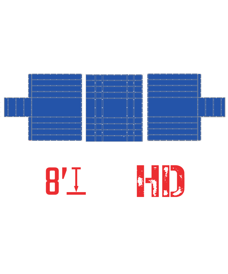 Talu3P Ensemble de 3 bâches en bois robuste bleu (1)