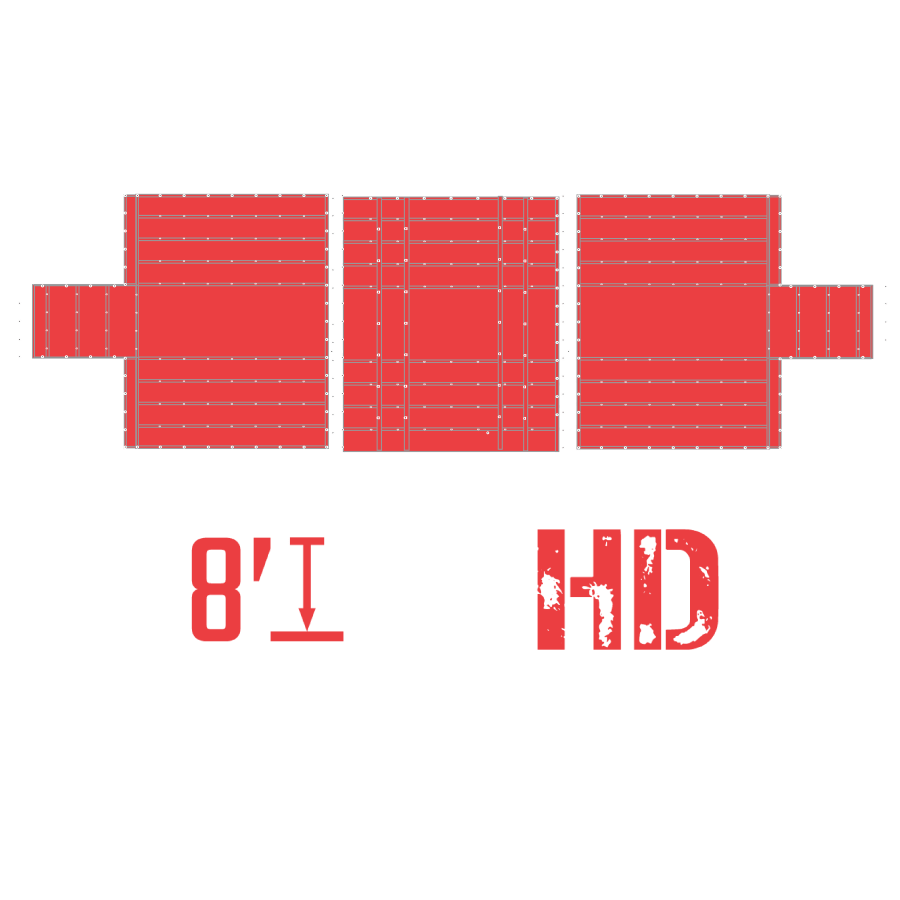 Talu3p Ensemble de 3 bâches en bois robustes rouge