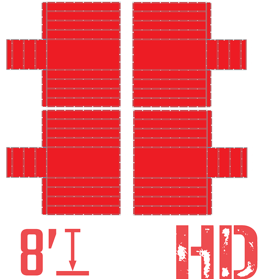 Talu4P Ensemble de 4 bâches en bois robuste rouge