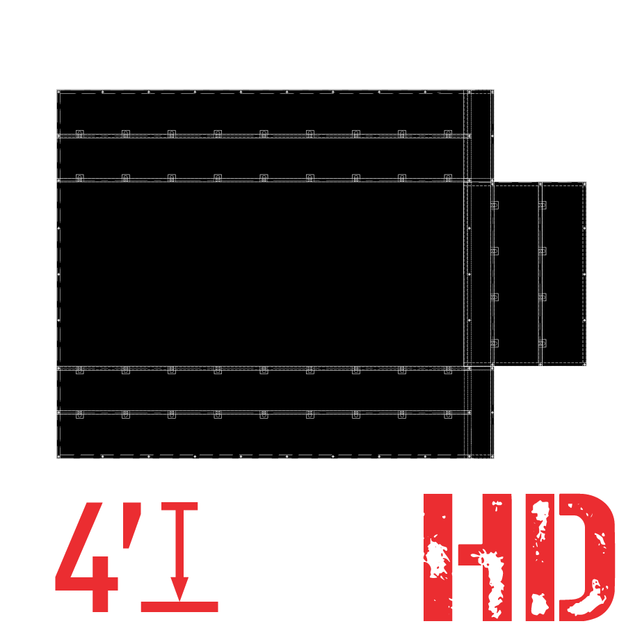 TAST1618FLBLK 16 18 Bâche en acier avec rabat