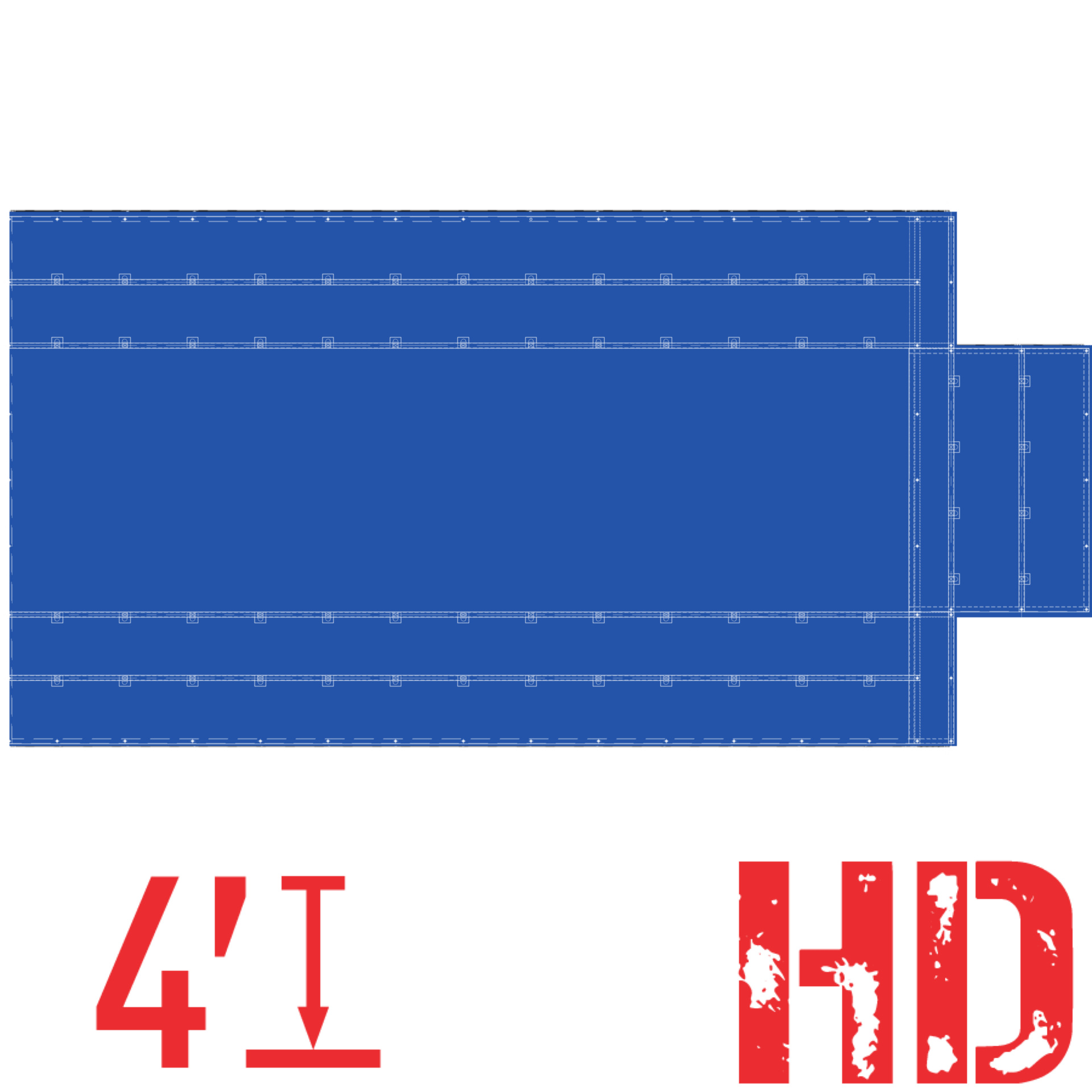 TAST1627FLBLK 16 27 Bâche en acier avec rabat bleu