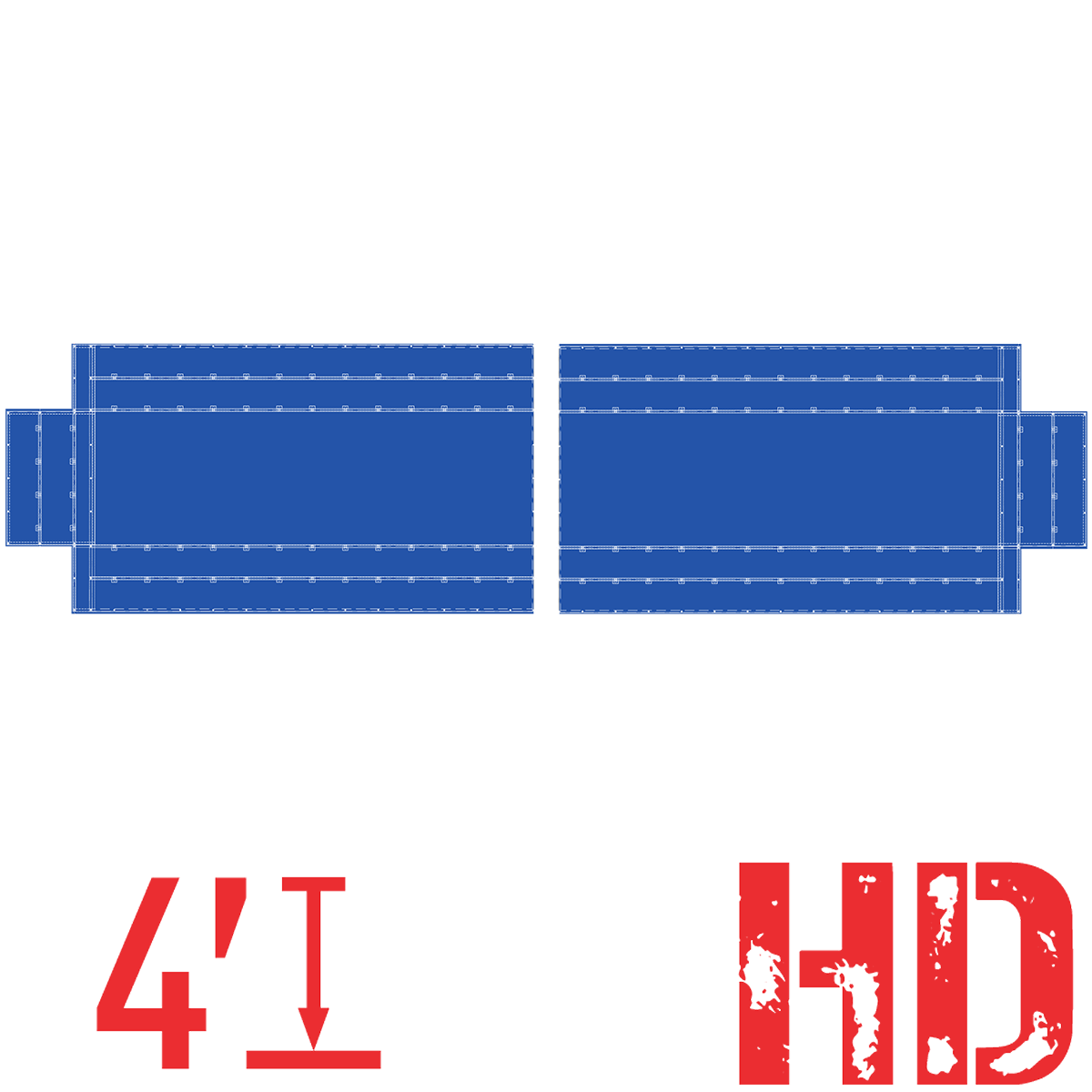 Tast2p Ensemble de bâches en acier robuste 2 pièces bleu