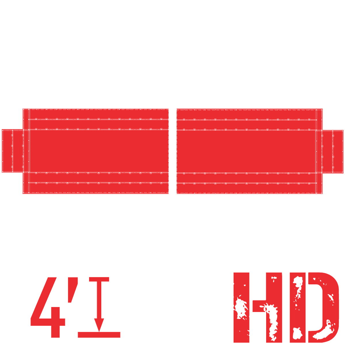 Tast2P 2 pièces Ensemble de bâches en acier robuste rouge