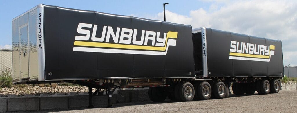 What Is a B-Train Trailer - unhooked b train retractable tarp